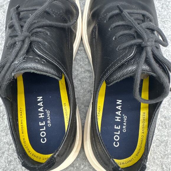 Cole Haan Grand Black Leather Lace Up Oxford Sneaker Shoe Men 10.5 - Picture 6 of 8